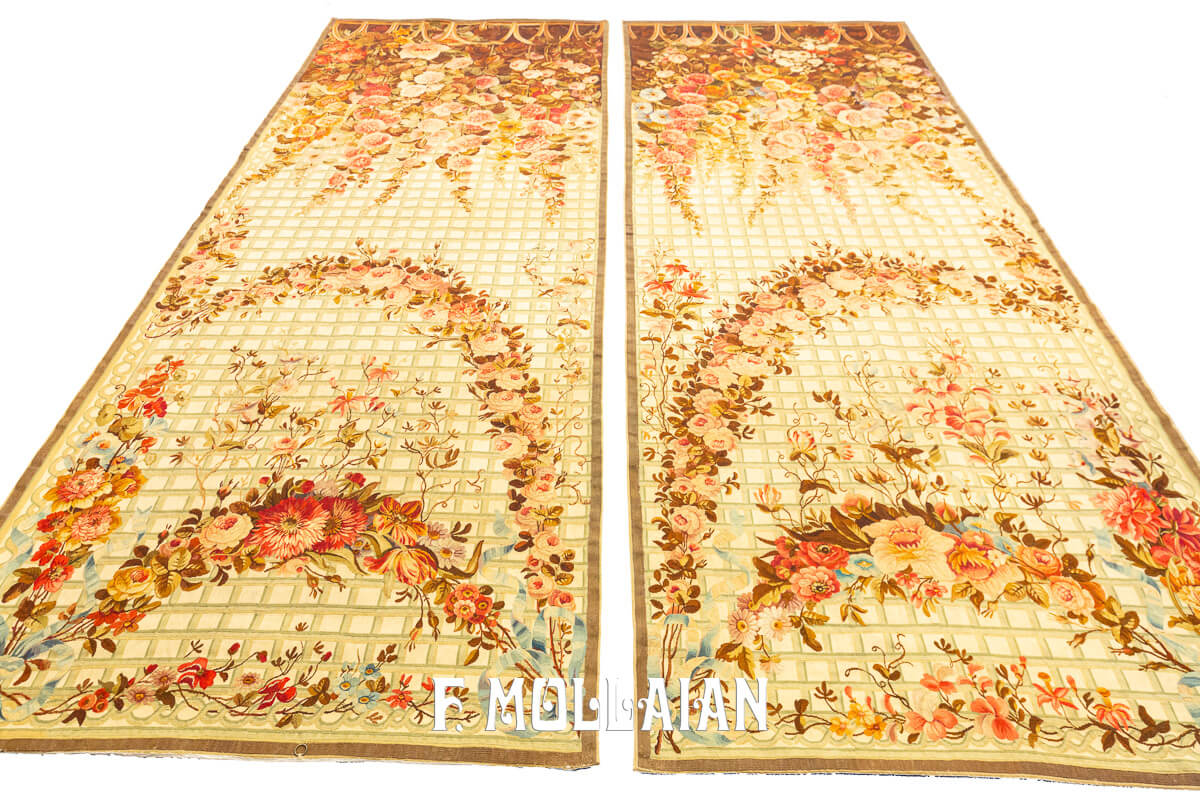 Aubusson Rug Flat-weave Pair n°:654692